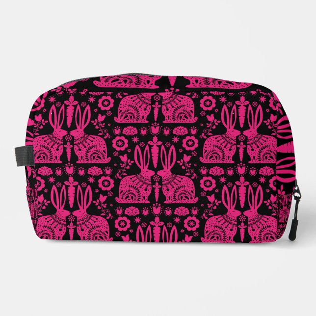 Rabbit Nordic Scandinavian Folk Art     Dopp Kit (Front)