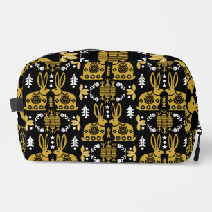 Rabbit Nordic Scandinavian Folk Art Dopp Kit