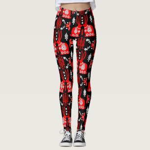 Rabbit Nordic Scandinavian Folk Art Leggings