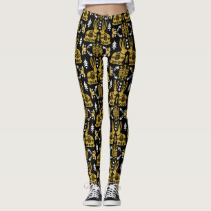 Rabbit Nordic Scandinavian Folk Art Leggings