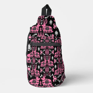 Rabbit Nordic Scandinavian Folk Art Sling Bag