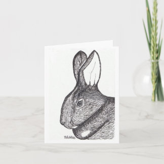 Rabbit Note Card Blank Inside