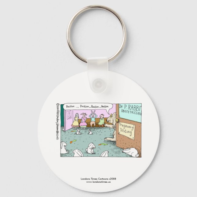 Rabbit OBGYNs Funny Key Chain (Front)