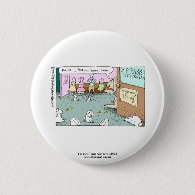 Rabbit OBGYNs Funny Novelty Button (Front)