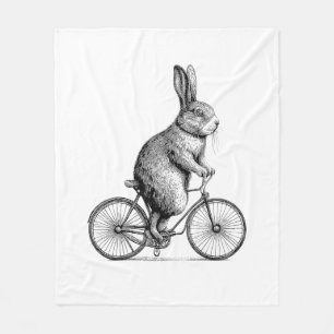 Rabbit On A Bike Bunny Bicycle Cycing Biking Men W Fleece Blanket