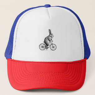 Rabbit On A Bike Bunny Bicycle Cycing Biking Men W Trucker Hat