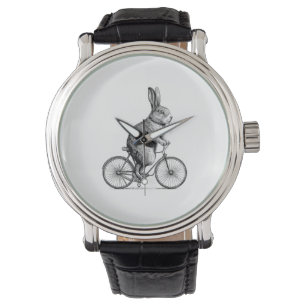 Rabbit On A Bike Bunny Bicycle Cycing Biking Men W Watch