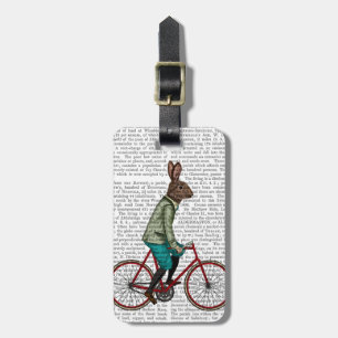 Rabbit On Bike 2 Luggage Tag