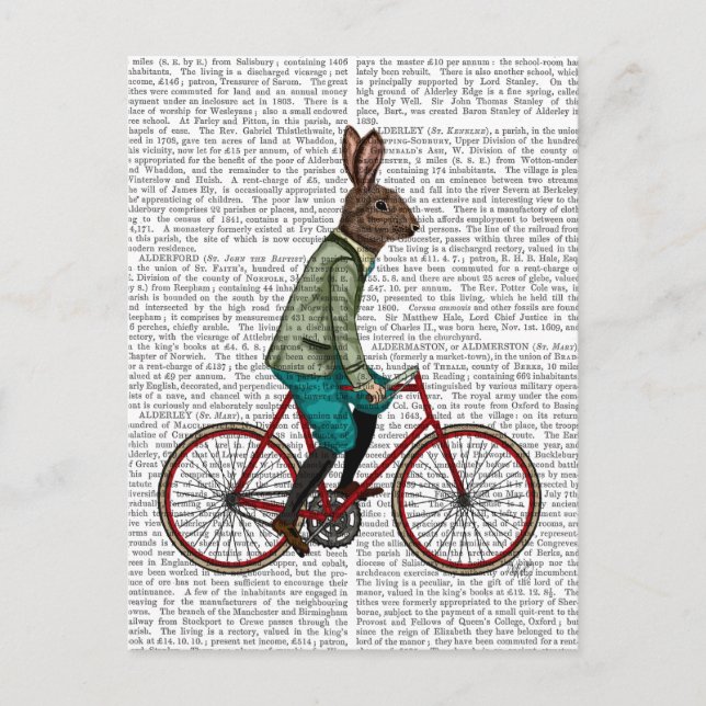 Rabbit On Bike 2 Postcard (Front)