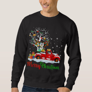 Rabbit On Red Truck Christmas Pajama Funny Xmas Tr Sweatshirt