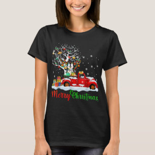 Rabbit On Red Truck Christmas Pajama Funny Xmas Tr T-Shirt