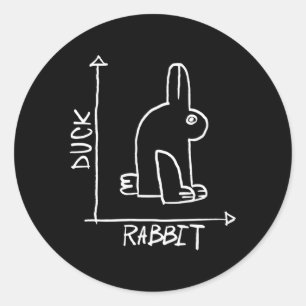 Rabbit Or Duck Wildlife Animal Diptych Rabbit Classic Round Sticker