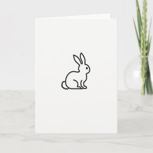 Rabbit Outline Drawing Card
