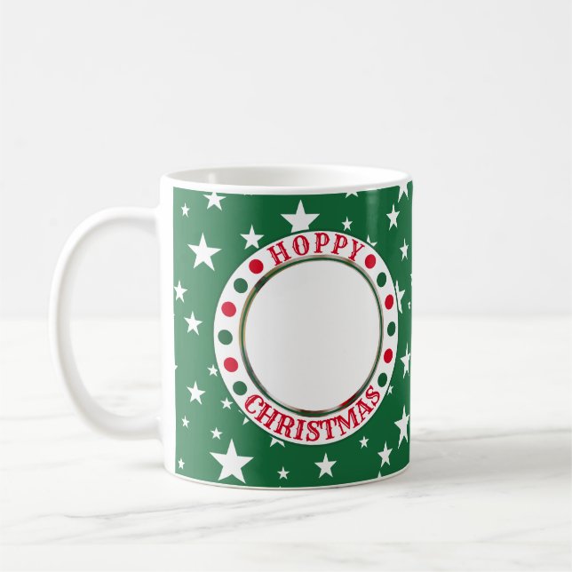 Rabbit Owner's Christmas Green Festive Photo Coffee Mug (Left)