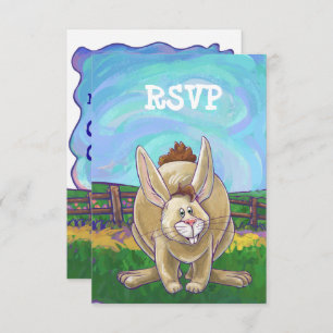 Rabbit Party Centre Invitation