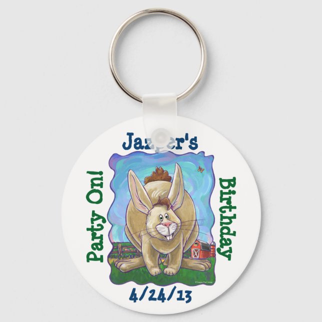Rabbit Party Centre Key Ring (Front)