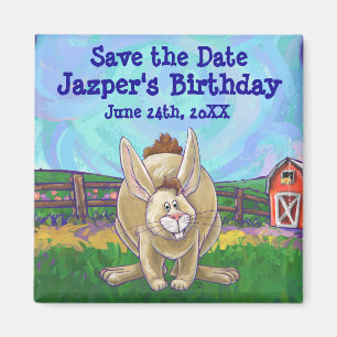 Rabbit Party Centre Magnet