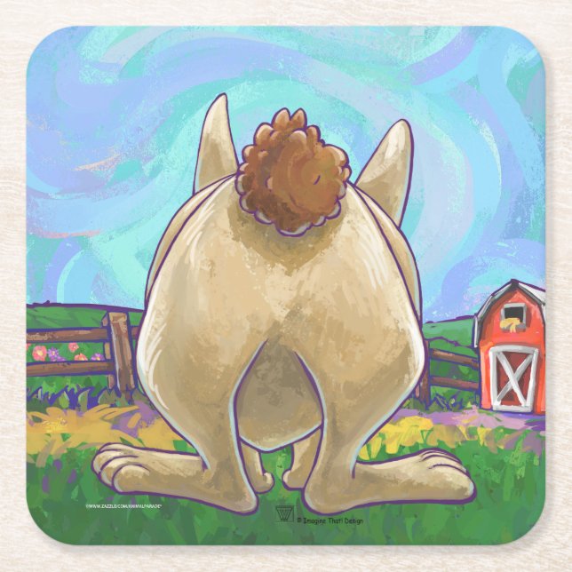 Rabbit Party Centre Square Paper Coaster (Front)