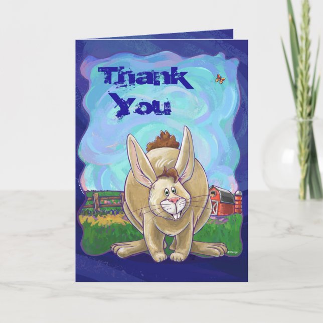 Rabbit Party Centre Thank You Card (Front)