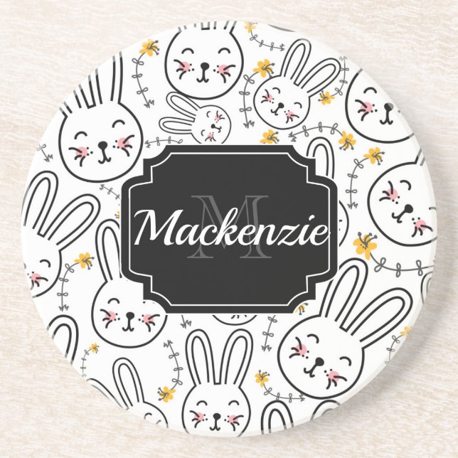 Rabbit Pattern Coaster (Front)