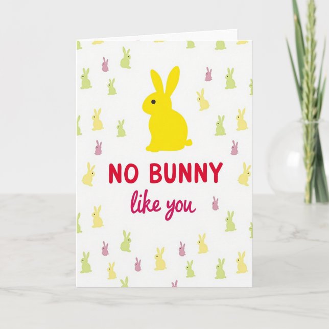 Rabbit Pattern Love Card (Front)