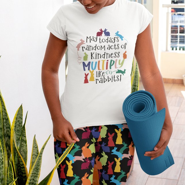 Rabbit Pattern Matching Black Leggings (Creator Uploaded)