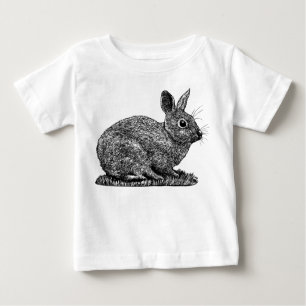 Rabbit - Pen and Ink Style Drawing Baby T-Shirt