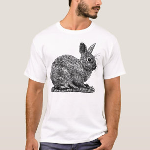 Rabbit - Pen and Ink Style Drawing T-Shirt
