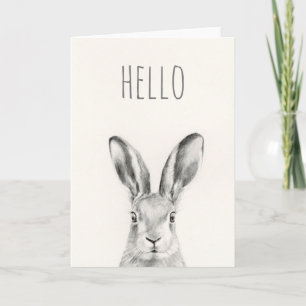 Rabbit Pencil Drawing Card