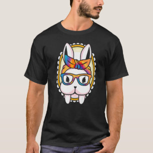Rabbit Pet Bunny Pet Owner Cute Bunny Face Colorf T-Shirt