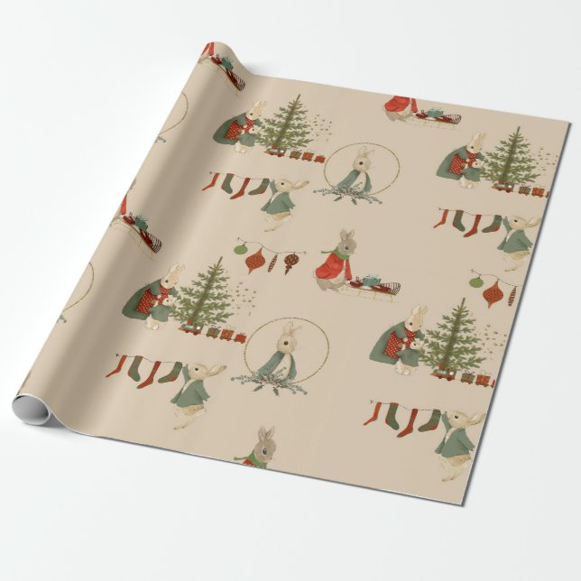 Rabbit Peter christmas Wrapping Paper (Unrolled)