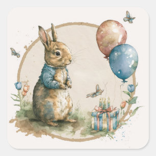 Rabbit Peter party Square Sticker