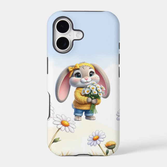 Rabbit pink ears white daisies (Back)