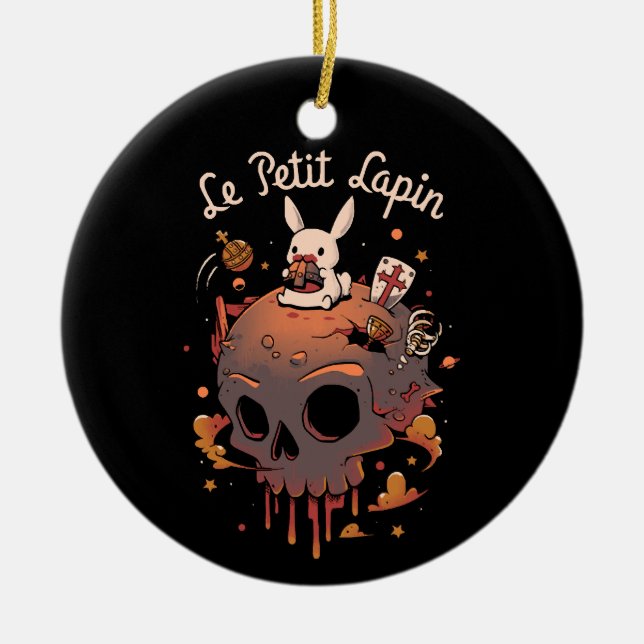 Rabbit Planet - White Bunny Prince Ceramic Tree Decoration (Front)