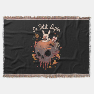 Rabbit Planet - White Bunny Prince Throw Blanket