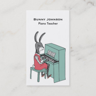 Rabbit Playing Piano Business Card