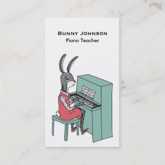 Rabbit Playing Piano Business Card