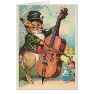 "Rabbit Playing the Cello" Vintage