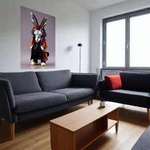 Rabbit plush toy   AI Art   Poster