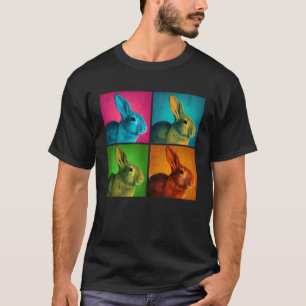 Rabbit Pop Illustration Colourful Animal Women Men T-Shirt