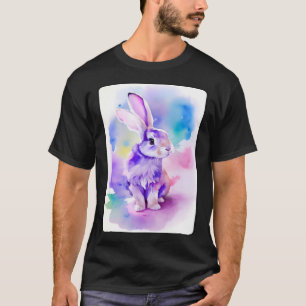 Rabbit Portrait Animal Easter Wildlife Illustratio T-Shirt
