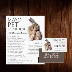 Rabbit Portrait, Pet Boarding Business Card