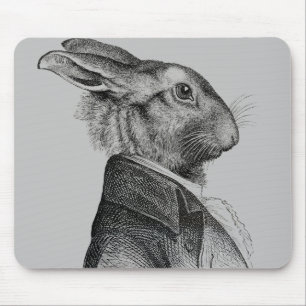 Rabbit Portrait Profile Mouse Mat