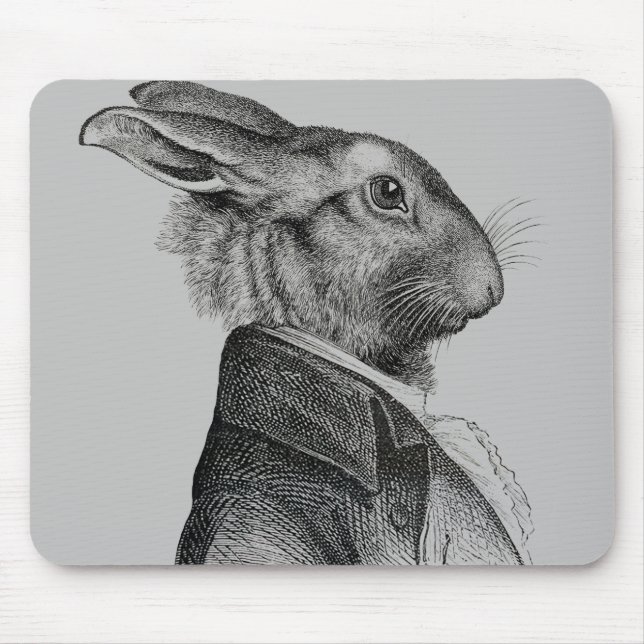 Rabbit Portrait Profile Mouse Mat (Front)