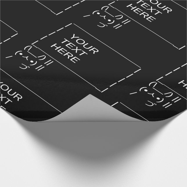 Rabbit Protest Sign / Customisable ASCII Text Art  Wrapping Paper (Corner)