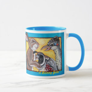 Rabbit, Quail, Roadrunner Share "A Bunny Joke" Mug