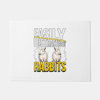 Rabbit Quote Easily Distracted By Rabbits  Doormat