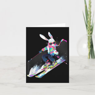Rabbit Rabbit Skiing Skier Ski Winter Snow Card