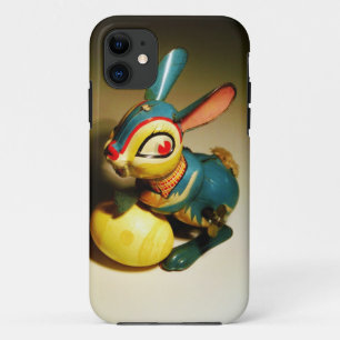 rabbit rabbits toy and easter yellow egg iPhone 11 case