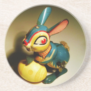rabbit rabbits toy and easter yellow egg coaster